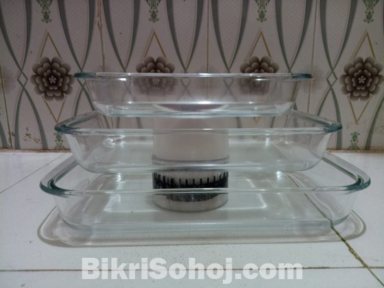 3 pcs oven proof glass serving Dish set